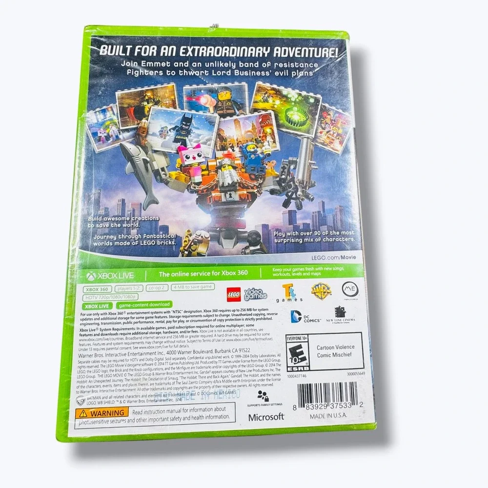 The LEGO Movie Videogame (Microsoft Xbox 360, 2014) Brand New ** Small Tear **